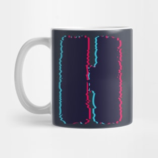 Glitch letter H, distorted letter H Mug